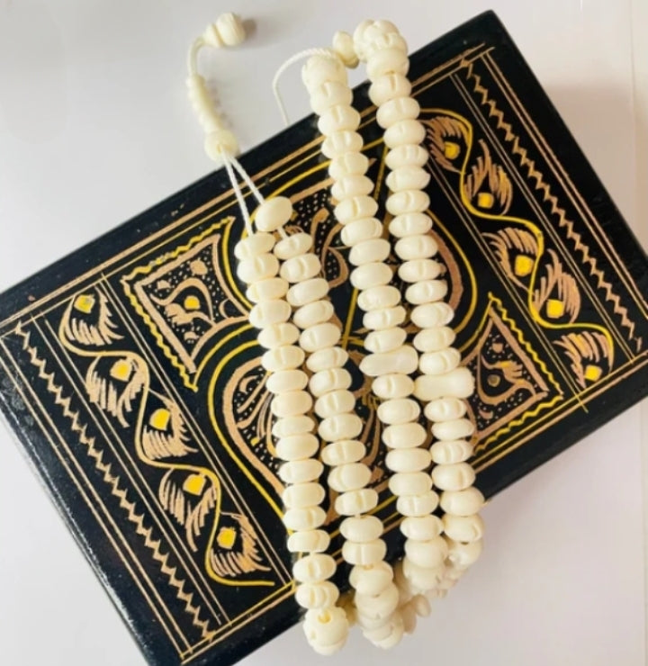 Al-Firdaws Beads – Handmade Camel Bone Tasbih (100 Beads)