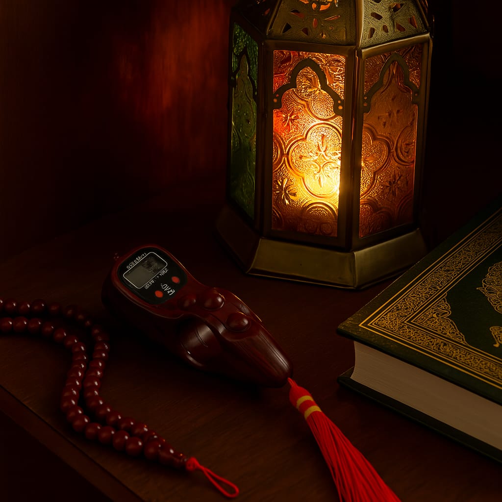 Al-Firdaws Beads –** Mahogany Red Digital Tasbih