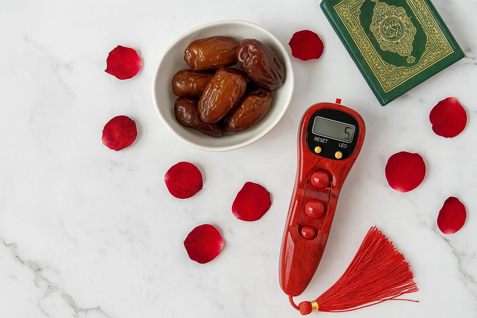Al-Firdaws Beads –** Mahogany Red Digital Tasbih